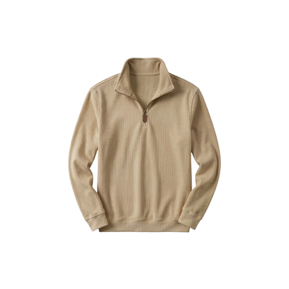 RL Herrenpullover aus Weicher Baumwolle – Stehkragen mit Reißverschluss & Lange Ärmel